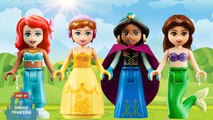 ♥ Wrong Heads Disney Princess Frozen Anna Belle Jasmine Ariel LEGO Finger Family Song Nursery Rhymes