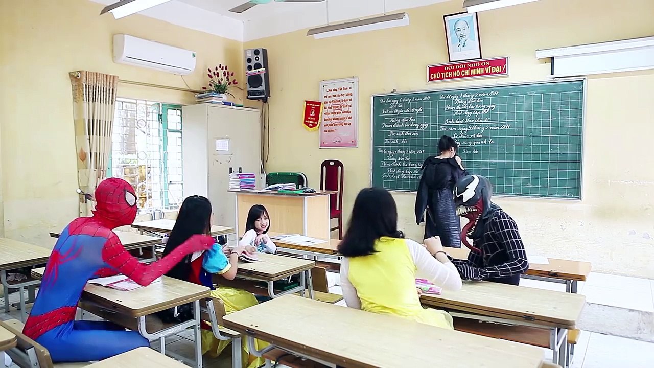 Little Heroes School Spiderman & Elsa Class fun Venom is Student Joker Teacher baby Superhero funny