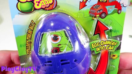 Surprise eggs transformers cars scramblin eggs мультики про машинки игрушки PlayClayTV