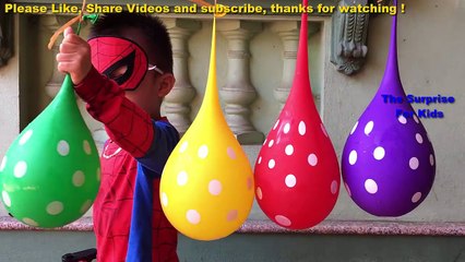 Finger Family Song for Learning Colors with Spiderman Kids Gun Shoot Balloons Nursery Rhymes-vp2w29ItRuU