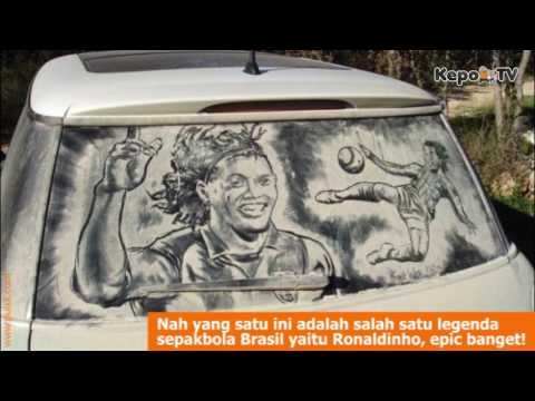Seni Menggambar di Kaca Mobil yang Keren Banget