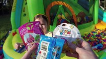 GIANT SURPRISE EGGS HUNT on Huge Inflatable Water Slide   Golden Surprise Egg Disney Cars Toys