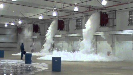 Aircraft Hangar Foam Fire Suppression Test