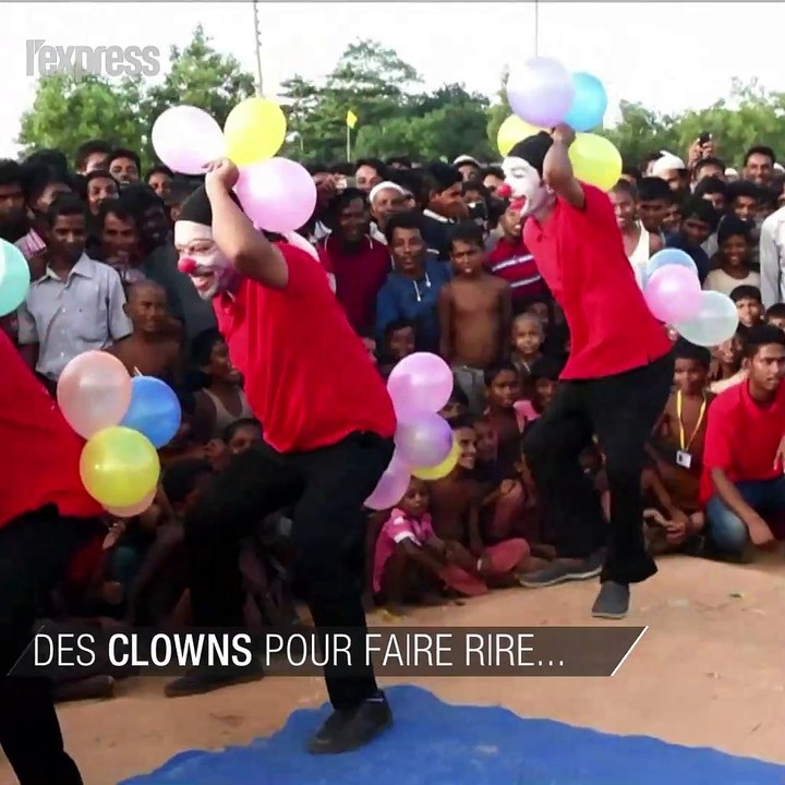 Des clowns pour faire rire les enfants rohingyas au Bangladesh