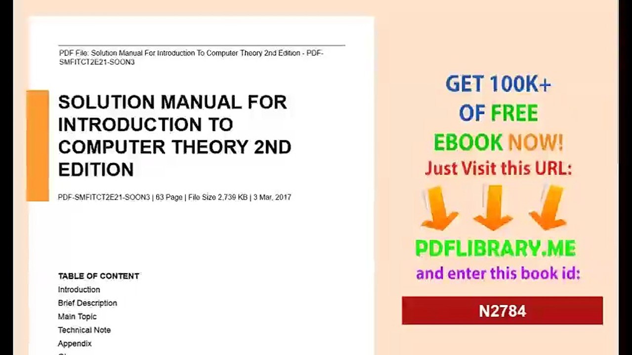 Solution Manual For Introduction To Computer Theory 2nd Edition