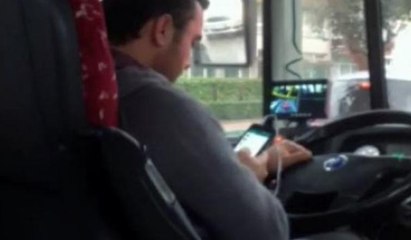 Otobüs şoförü tehlikeye böyle davetiye çıkardı