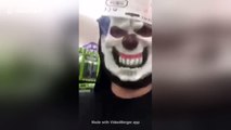 Dad uses Halloween masks to give son the fright of his life