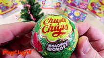 6 SURPRISE EGGS NICE chupa chups christmas toys surprise eggs unboxing kids toys игрушки мультики