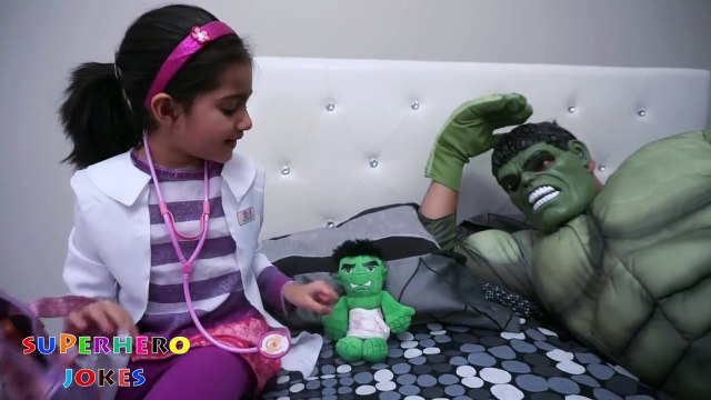JOKER TAKES REVENGE w/ NERF GUNS WAR, DOC MCSTUFFINS GIVES CHECK UP, NEEDLE & SURGERY