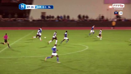 Magnifique frappe de Dutournier passe à côtée. Première occasion du match pour Avranches.