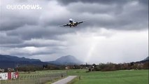 Plane aborts bumpy landing in Austria storm