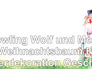 Howling Wolf und Mond Weihnachtsbaum Flitterdekoration Geschenk