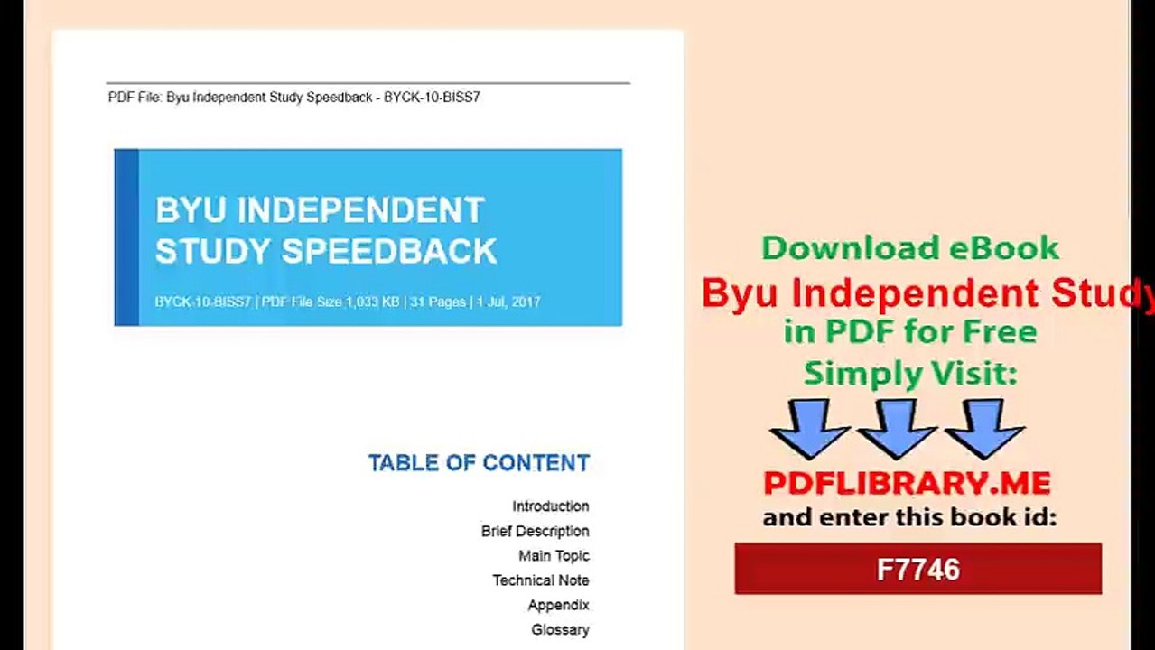 Byu Independent Study Speedback