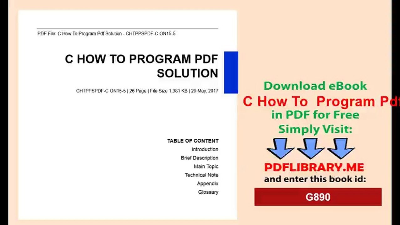 C How To  Program Pdf Solution