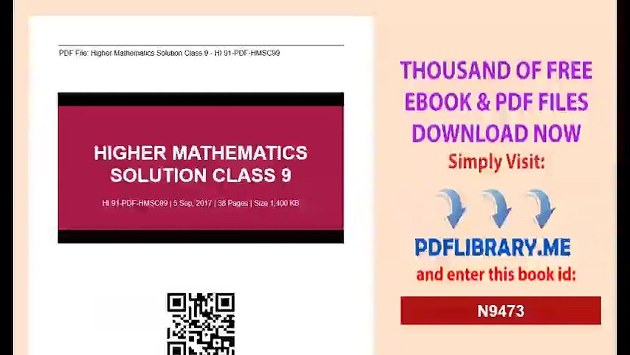 Higher Mathematics Solution Class 9