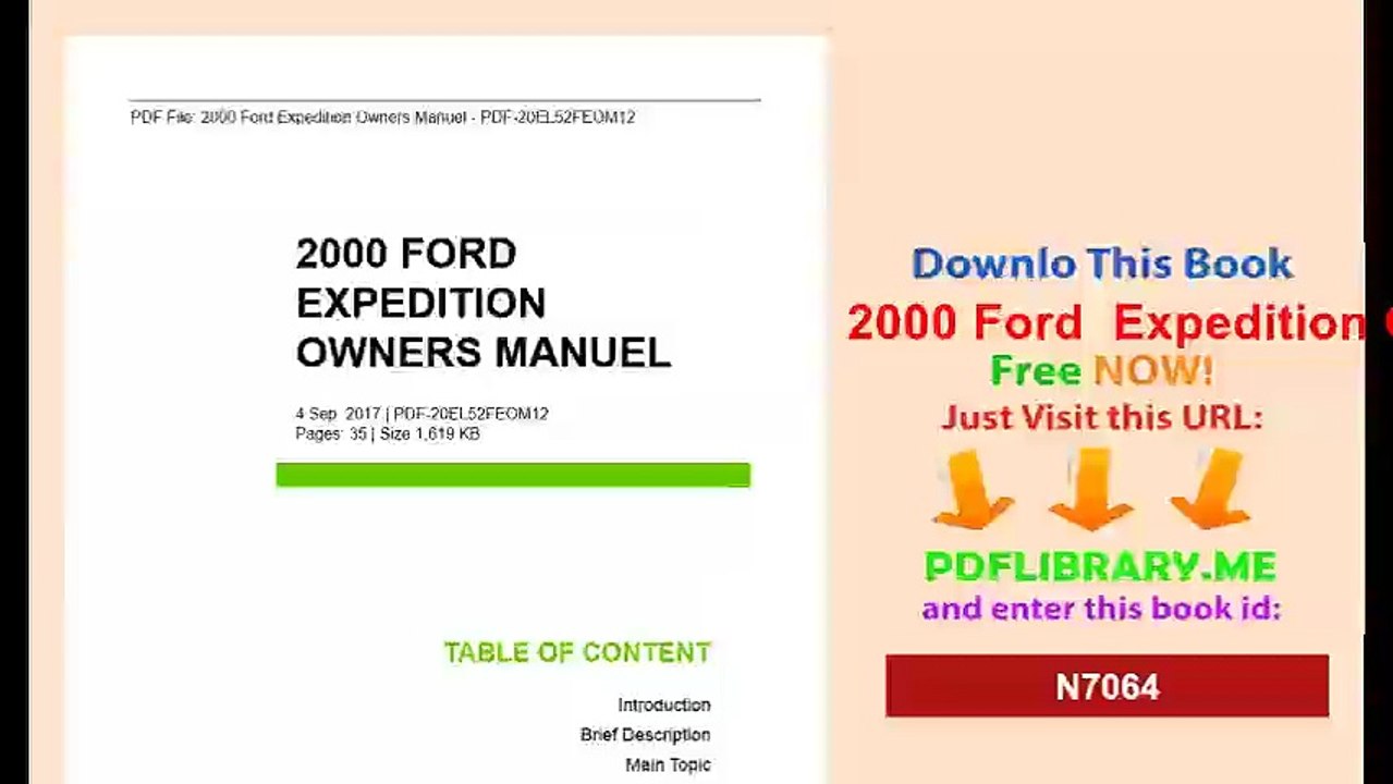 2000 Ford  Expedition Owners Manuel