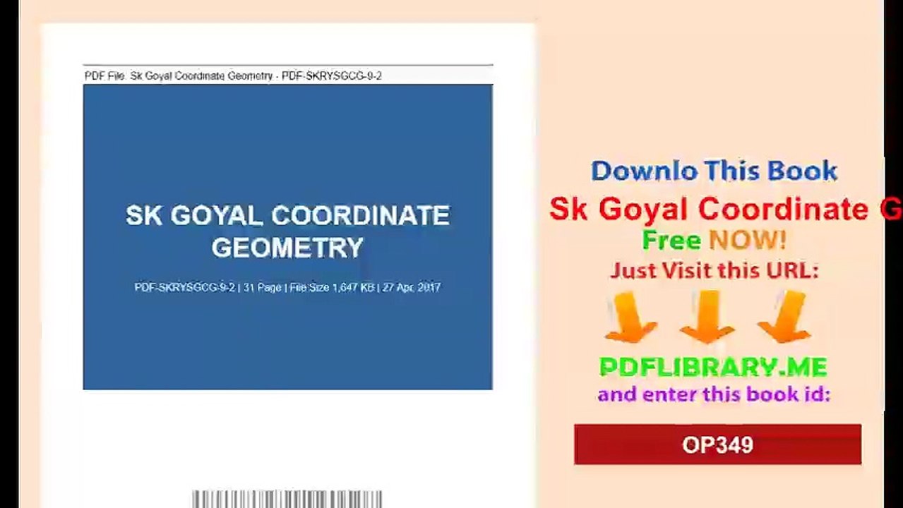 Sk Goyal Coordinate Geometry