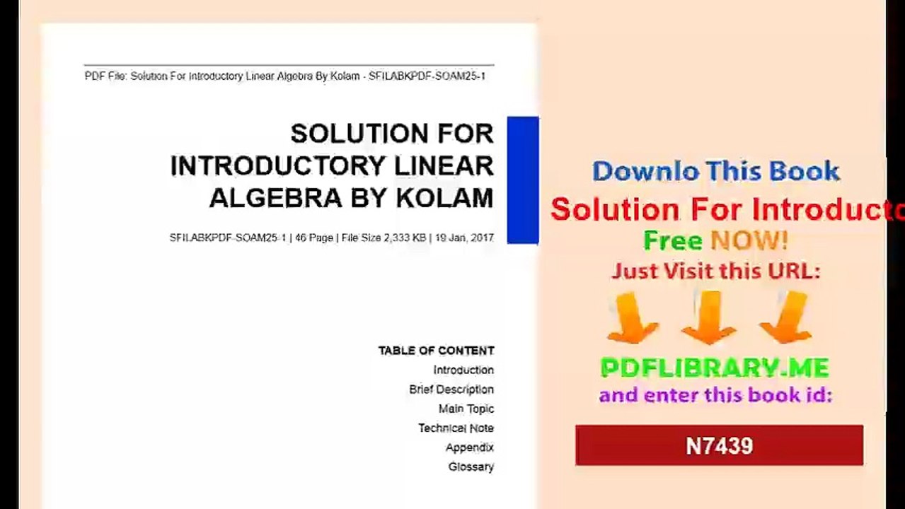 Solution For Introductory Linear Algebra By Kolam