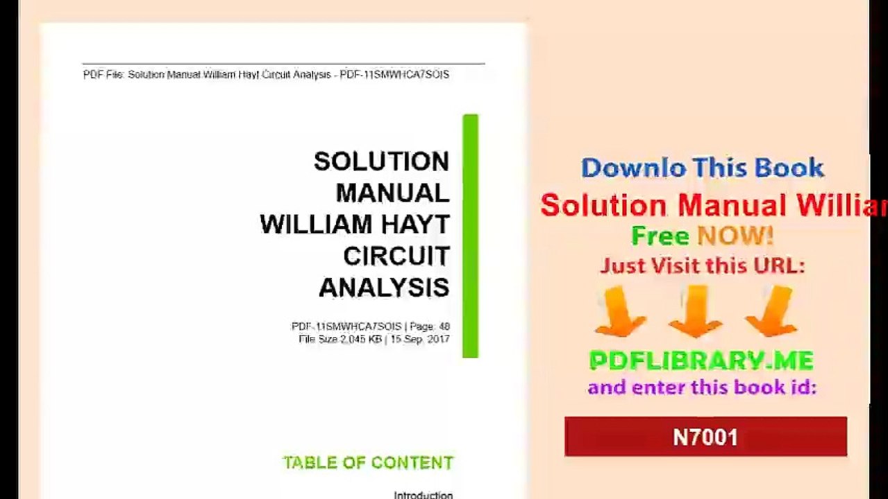 Solution Manual William Hayt Circuit Analysis
