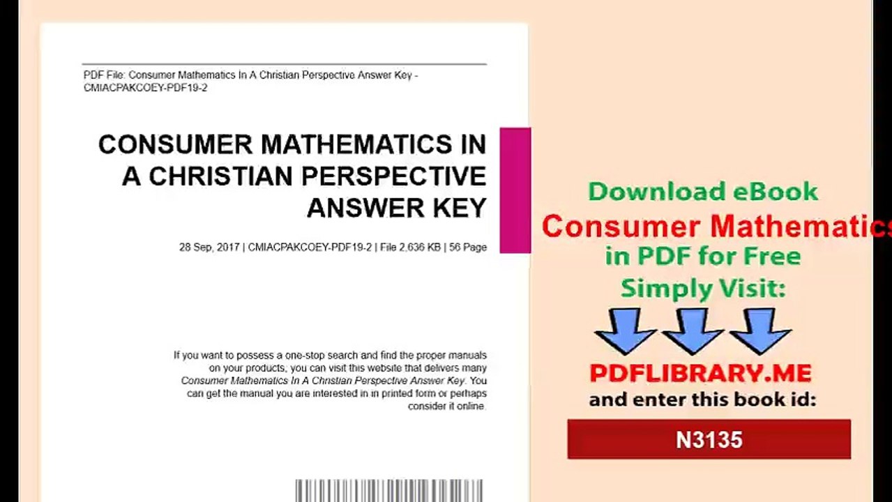 Consumer Mathematics In A Christian Perspective Answer Key