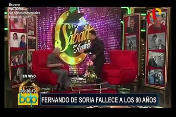 El arte y cultura nacional están de luto por muerte de Fernando de Soria