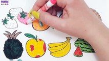 Learning Colors with Fruits Coloring Book Learn names of fruits with toy velcro cutting fruits