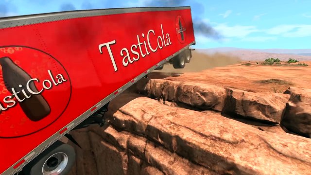 Грузовики улетают в пропасть Серьезные аварии и катастрофы 3D мультик игра для мальчиков про машинки