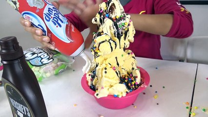 BAD BABY GIANT ICE CREAM CHALLENGE! Lots of Candy Sophia Sarah Toys To See Family