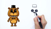 How to Draw Freddy Fazbear from Five Nights at Freddys Cute