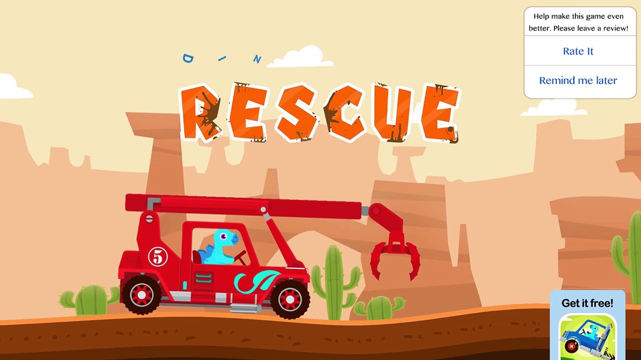 Dinosaur Rescue Truck - Monster Truck Driver Kids Cartoons Videos Game!