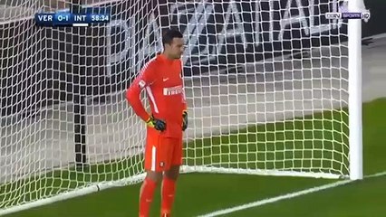 Verona 1-1 Inter Penalty Goal Giampaolo Pazzini 30-10-2017