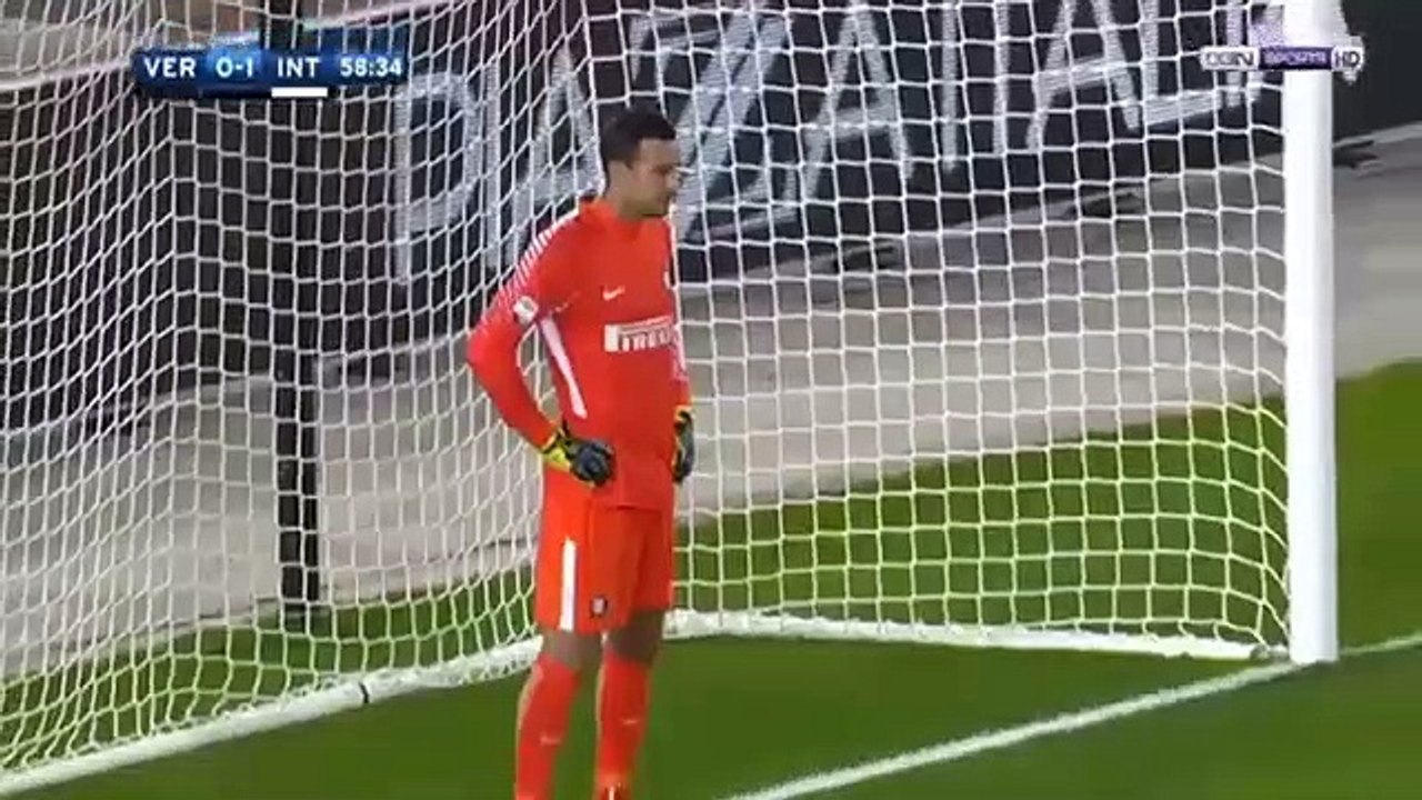 Verona 1-1 Inter Penalty Goal Giampaolo Pazzini 30-10-2017