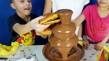 CHOCOLATE FOUNTAIN CHALLENGE! Super Gross Real Food Kids Vs Food Bad Baby Family Fun Vlog