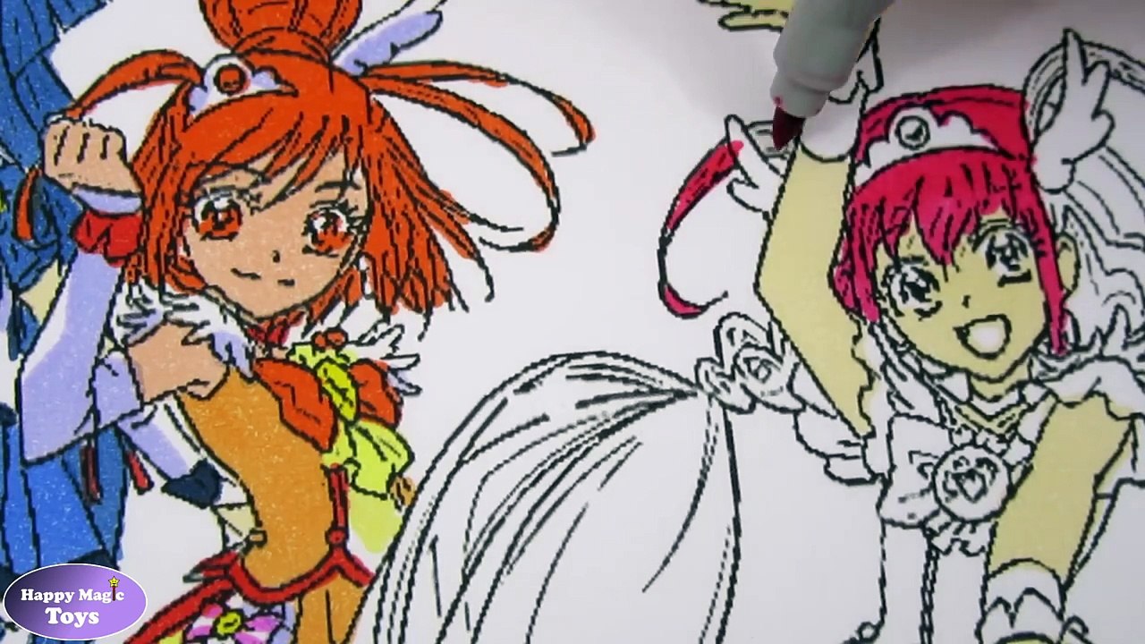 Coloring Book Glitter Force All Members plus Candy Happy Magic Toys