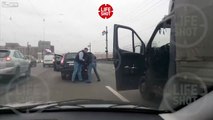 Baseball bat vs Hammer. Russian road rage fight!