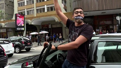 Protesto de motoristas do Uber