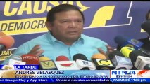 Andrés Velásquez dice que su partido no participará en las municipales, Nos centramos en las presidenciales