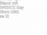 Navitech Schwarz bycast Leder Stand mit deutschem QWERTZ Keyboard mit Micro USB für das