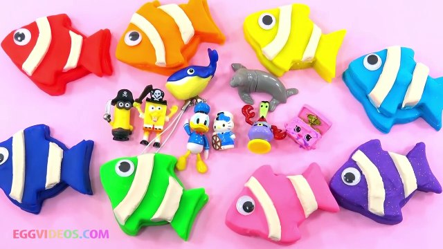 Play Doh Finding Nemo Fish Surprise Toys Minions SpongeBob Hello Kitty Animals Shopkins