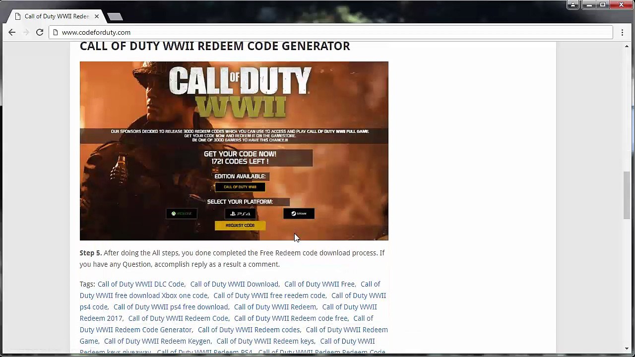 Call of Duty WWII Redeem Code Free Giveaway Tutorial - Xbox One, PS4 and PC
