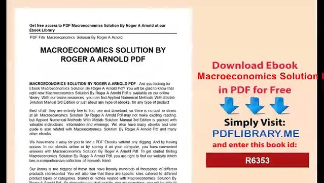 Macroeconomics Solution By Roger A. Arnold