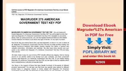 Magruder American Government Test Key
