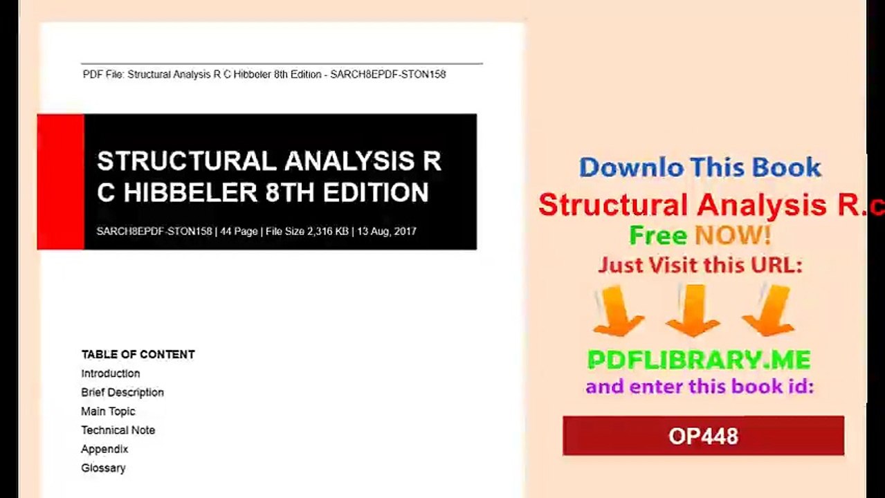 Structural Analysis R.c. Hibbeler 8th Edition