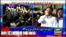 Mayor Karachi Waseem Akhter talks to media
