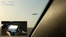 Chasing a  U-2 weather plane with a car somewhere in Asia.