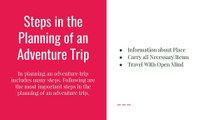 Robert Trinagel: Planning an Adventure Travel Vacation