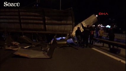 Avcılar'da TIR devrildi!