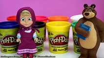 Masha e o Urso aprender cores em português brinquedo massinha de modelar Play-Doh puzzle Masha