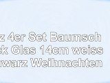 Herz 4er Set Baumschmuck Glas 14cm weiss schwarz Weihnachten