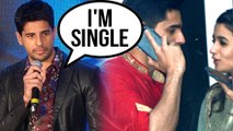 Sidharth Malhotra Reveals That He is Single, Not dating Alia Bhatt
